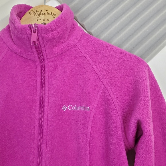 Columbia | Fuchsia turtleneck fleece jacket size S - Picture 3 of 7